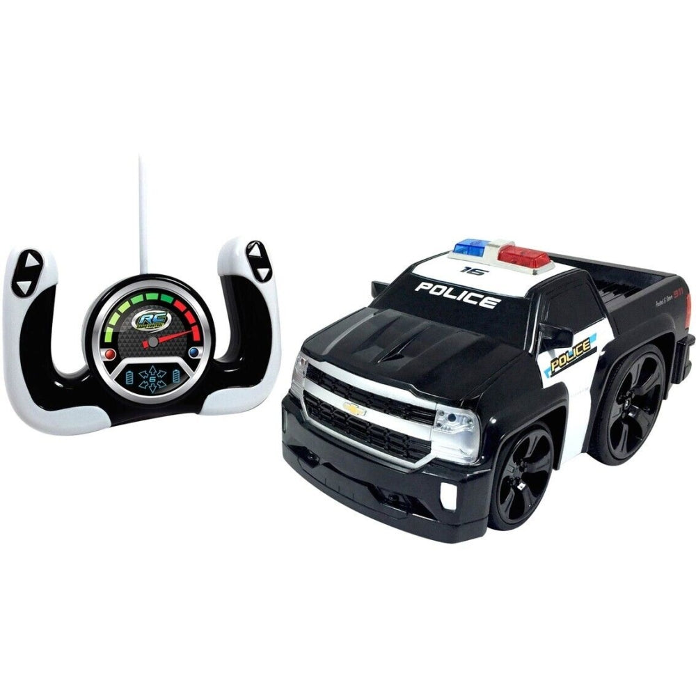 Chevrolet Silverado 1500 Police Radio Control Full Function RC Black and White