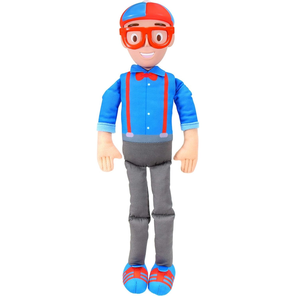 Blippi BLP0013 Bendable Plush Doll, 16” Tall Featuring SFX-Squeeze
