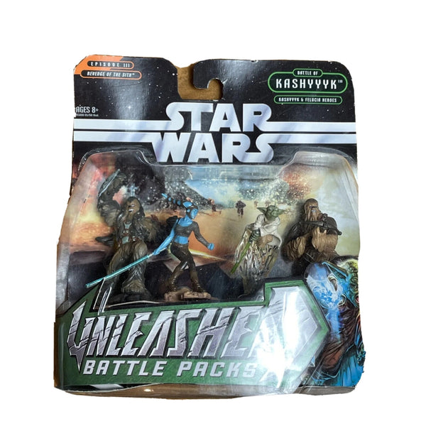 Star Wars Unleashed Battle 4 Pack Yoda Captain Tarfful Chewbacca