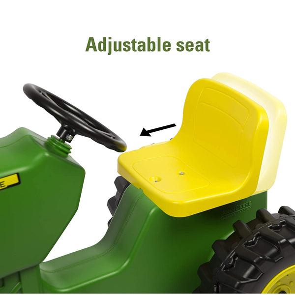 John Deere Ride On Toys Pedal Tractor for Kids, Green/Yellow, One Size Retroversetoys