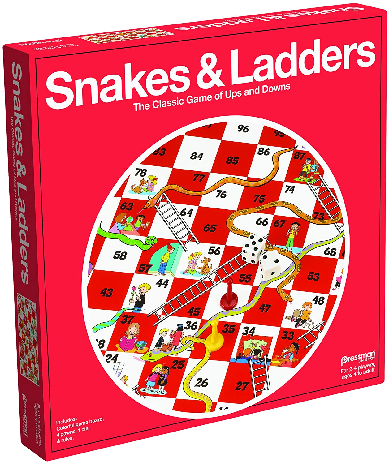 Pressman Snakes & Ladders family board games 2-4 Players, age 4-12