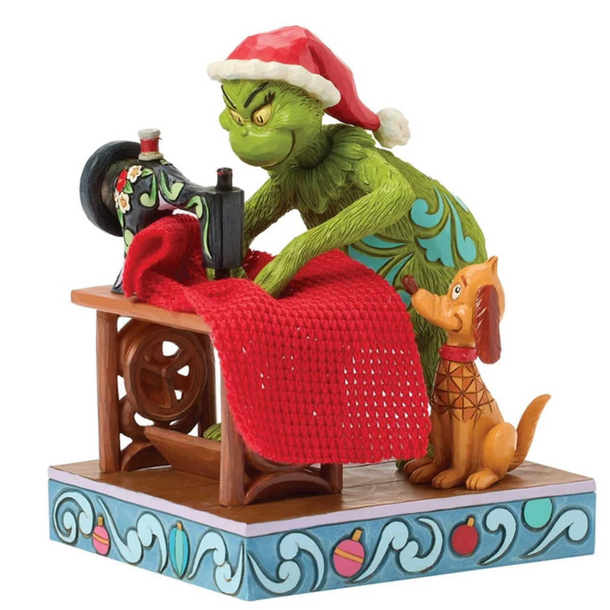Grinch Sewing Santa Suit Jim Shore Statue | Dr. Seuss Christmas Collectible Figurine