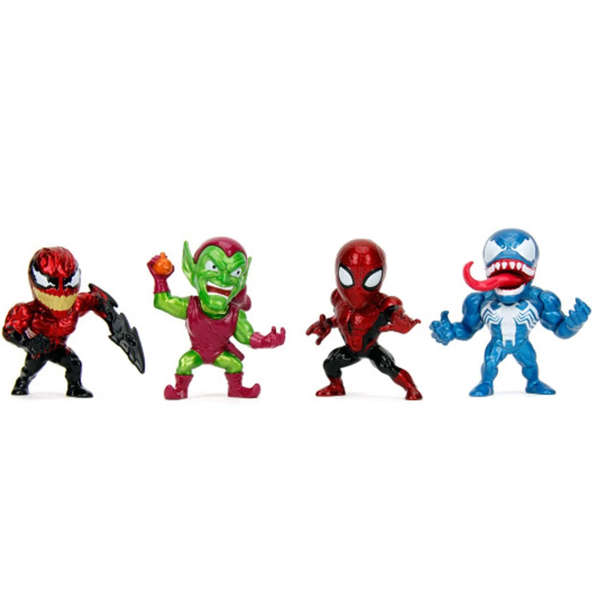 Marvel Spider-Man MetalFigs 4-Pack – Die-Cast Mini Figures Set with Venom, Green Goblin & Toxin