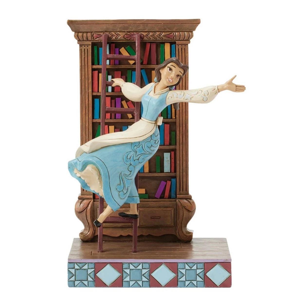 Disney Traditions Belle Statue with Bookshelf – Beauty and the Beast Jim Shore Figurine