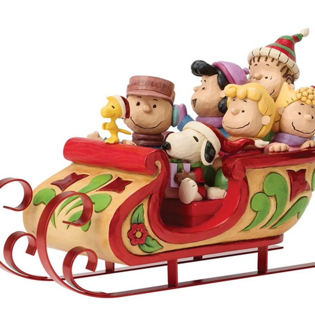 Snoopy & Friends Sleigh Jim Shore Statue | Peanuts Christmas Holiday Collectible Figurine