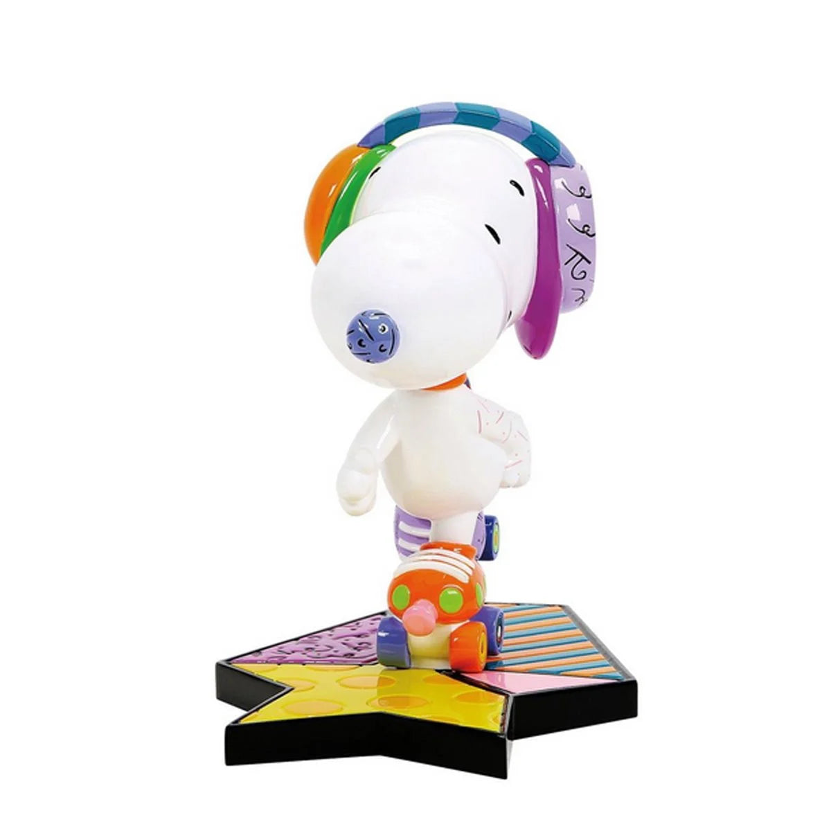 Snoopy Roller Skate Statue Romero Britto | Peanuts Pop Art Collectible Figurine
