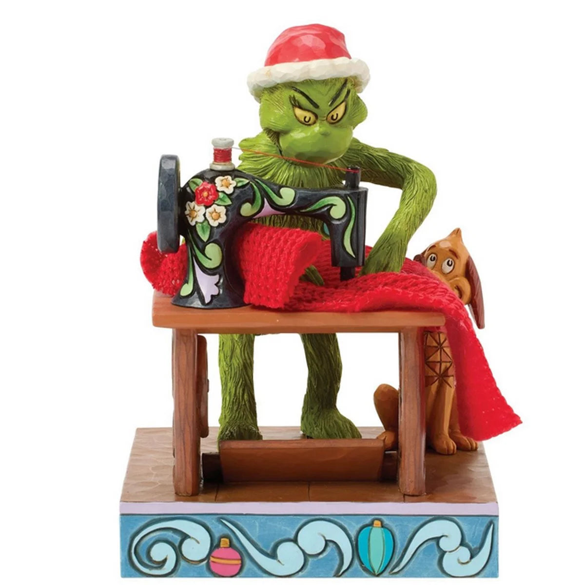 Grinch Sewing Santa Suit Jim Shore Statue | Dr. Seuss Christmas Collectible Figurine