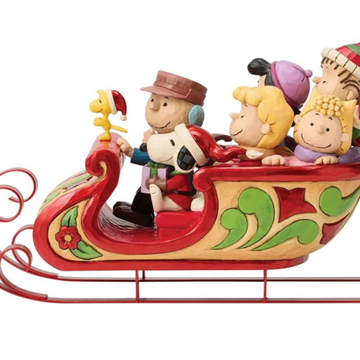 Snoopy & Friends Sleigh Jim Shore Statue | Peanuts Christmas Holiday Collectible Figurine