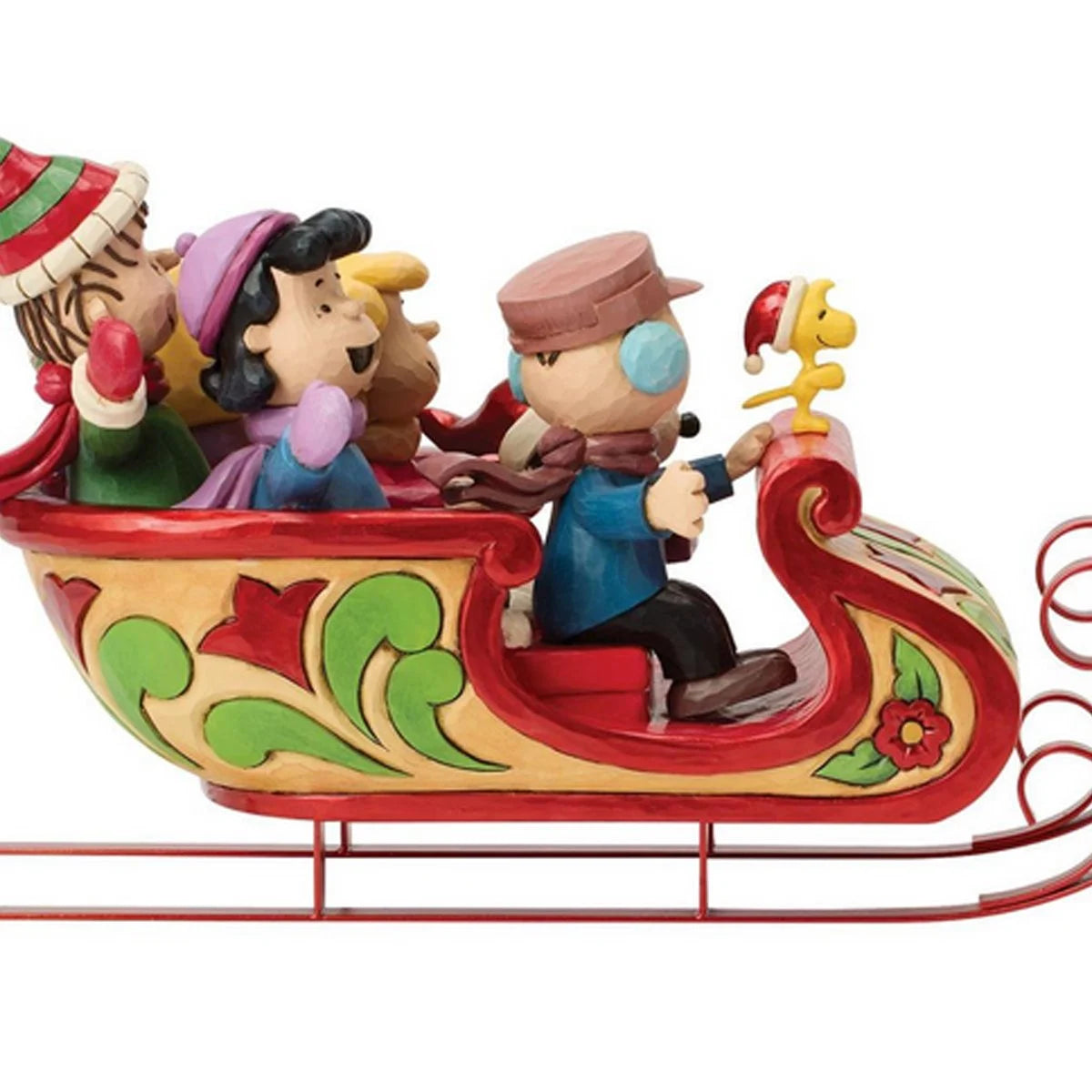 Snoopy & Friends Sleigh Jim Shore Statue | Peanuts Christmas Holiday Collectible Figurine