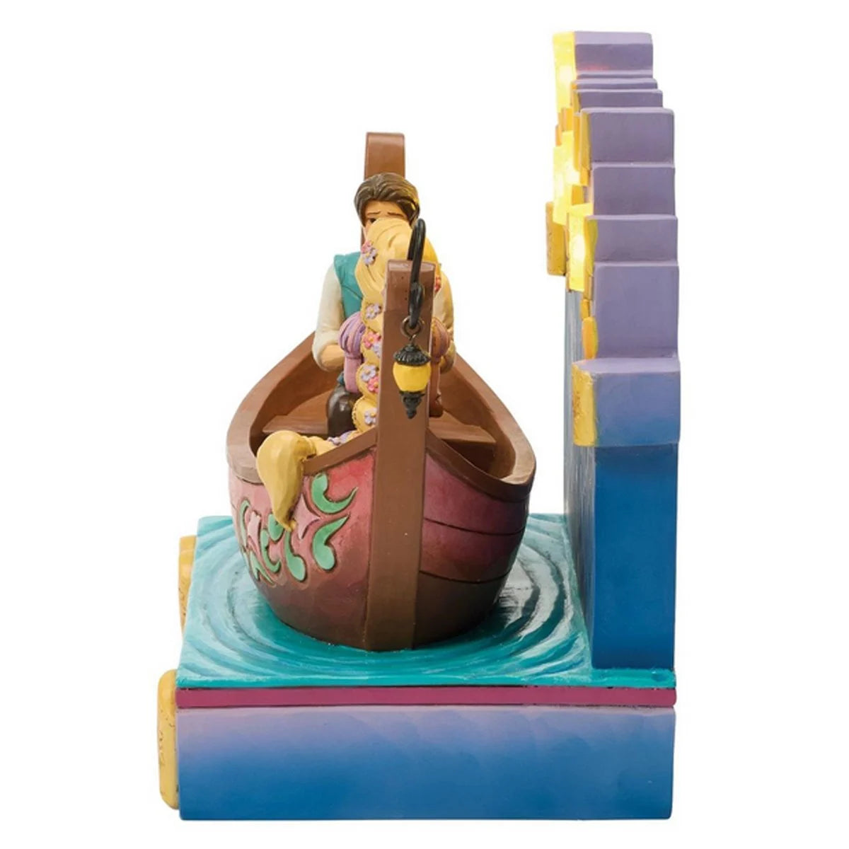 Disney Tangled Rapunzel & Flynn LED Lantern Boat Statue | Jim Shore Collectible Figurine