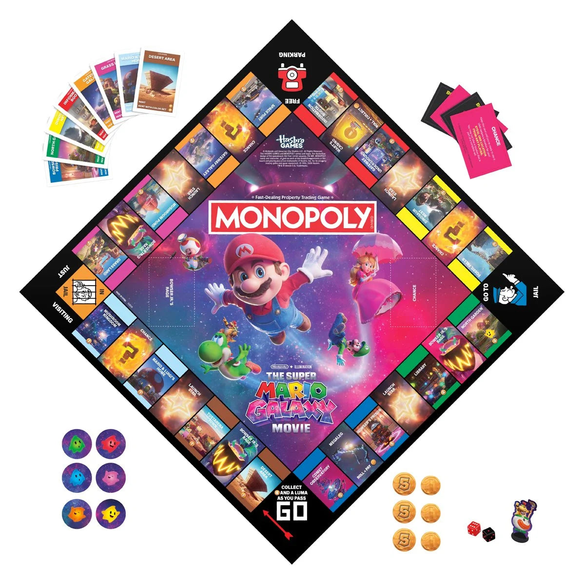 Super Mario Galaxy Monopoly Board Game – Nintendo Monopoly Game for Kids & Adults