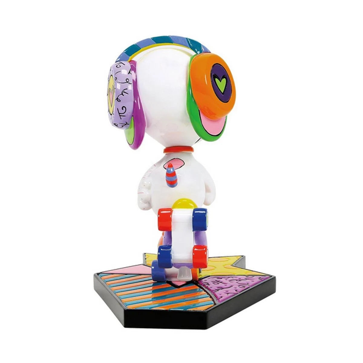 Snoopy Roller Skate Statue Romero Britto | Peanuts Pop Art Collectible Figurine