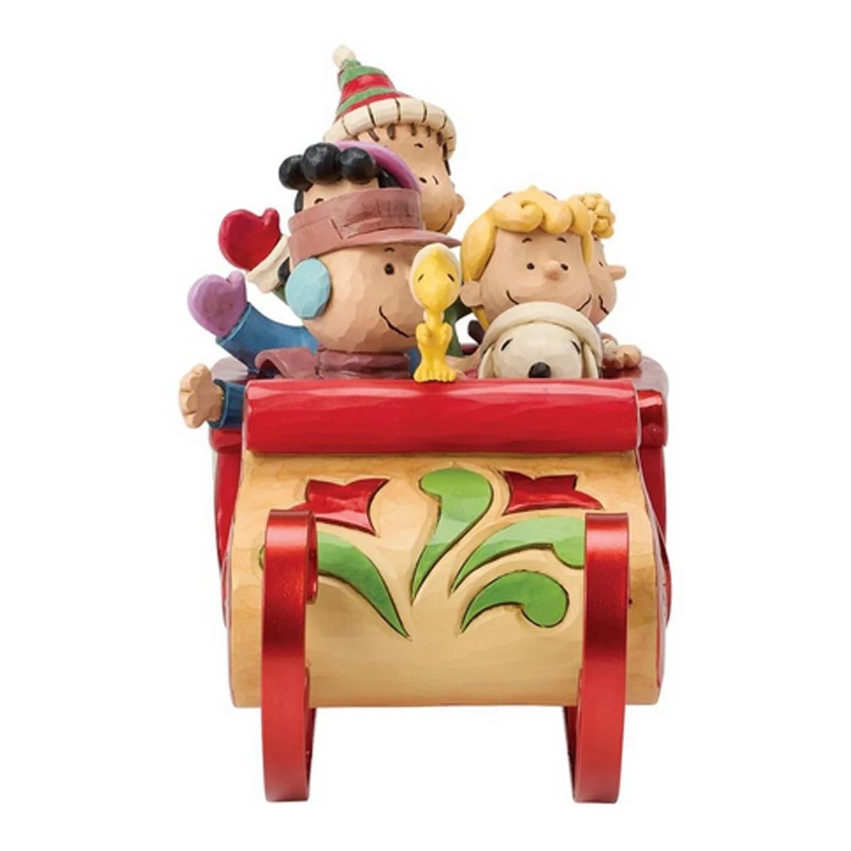 Snoopy & Friends Sleigh Jim Shore Statue | Peanuts Christmas Holiday Collectible Figurine