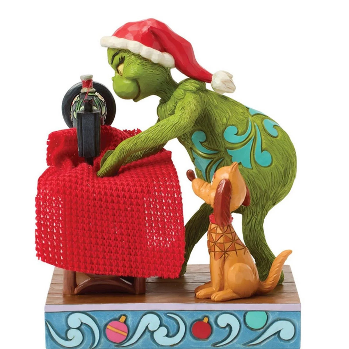 Grinch Sewing Santa Suit Jim Shore Statue | Dr. Seuss Christmas Collectible Figurine