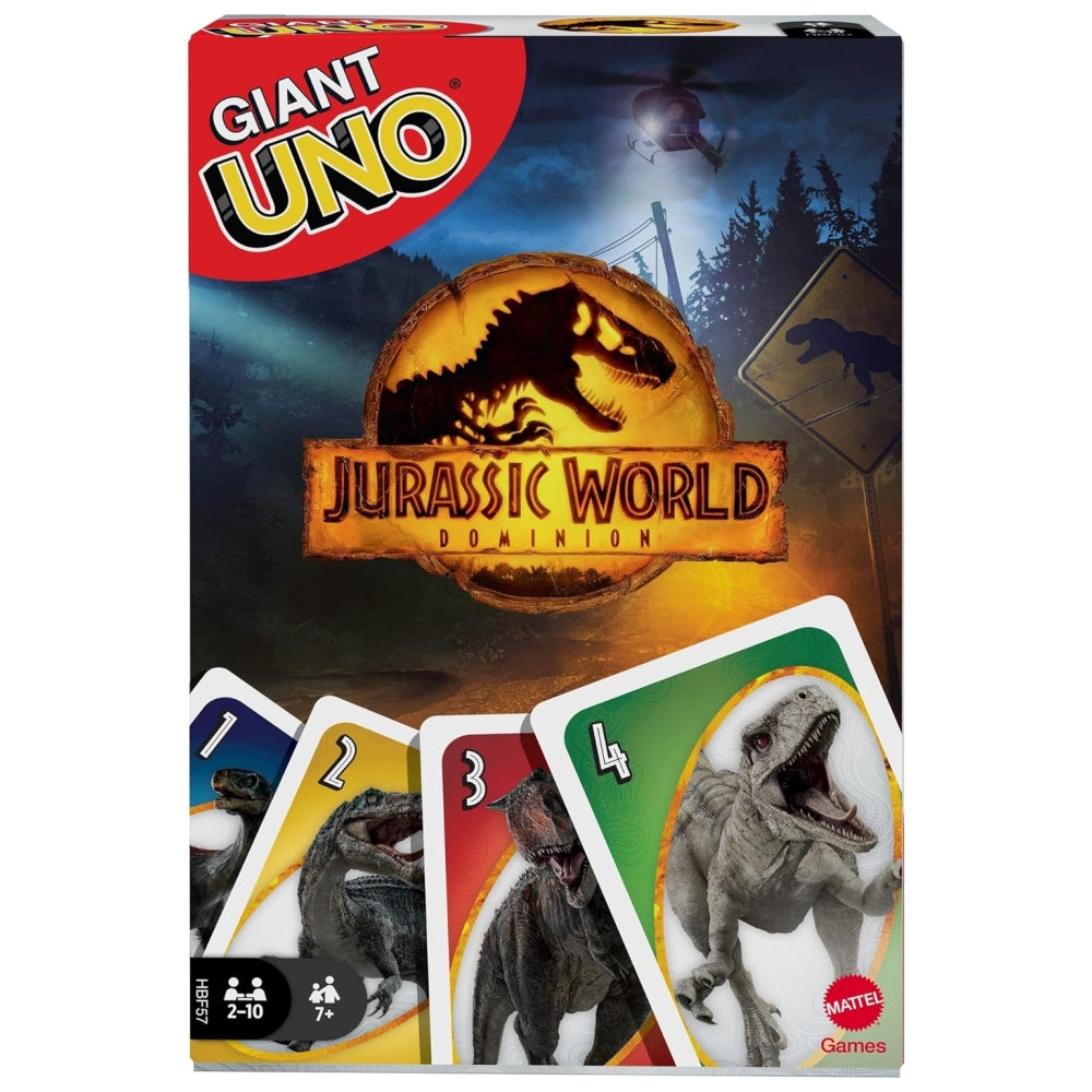 Mattel Games Giant UNO Jurassic World Domination Card Game for Kids & Game Night