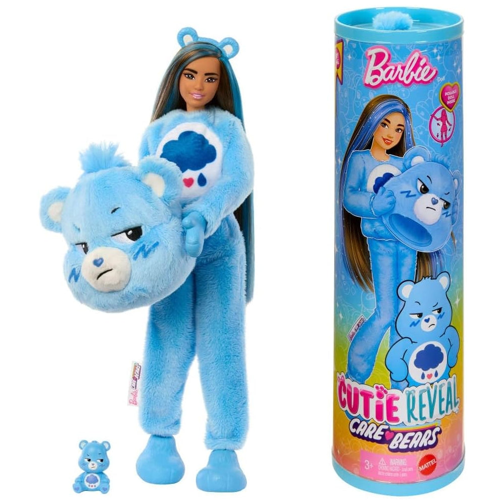 Barbie Cutie Reveal Care Bears Series Doll & Accessories — Plush Costume & 10-Piece Surprise Unboxing Playset (Ages 3+)