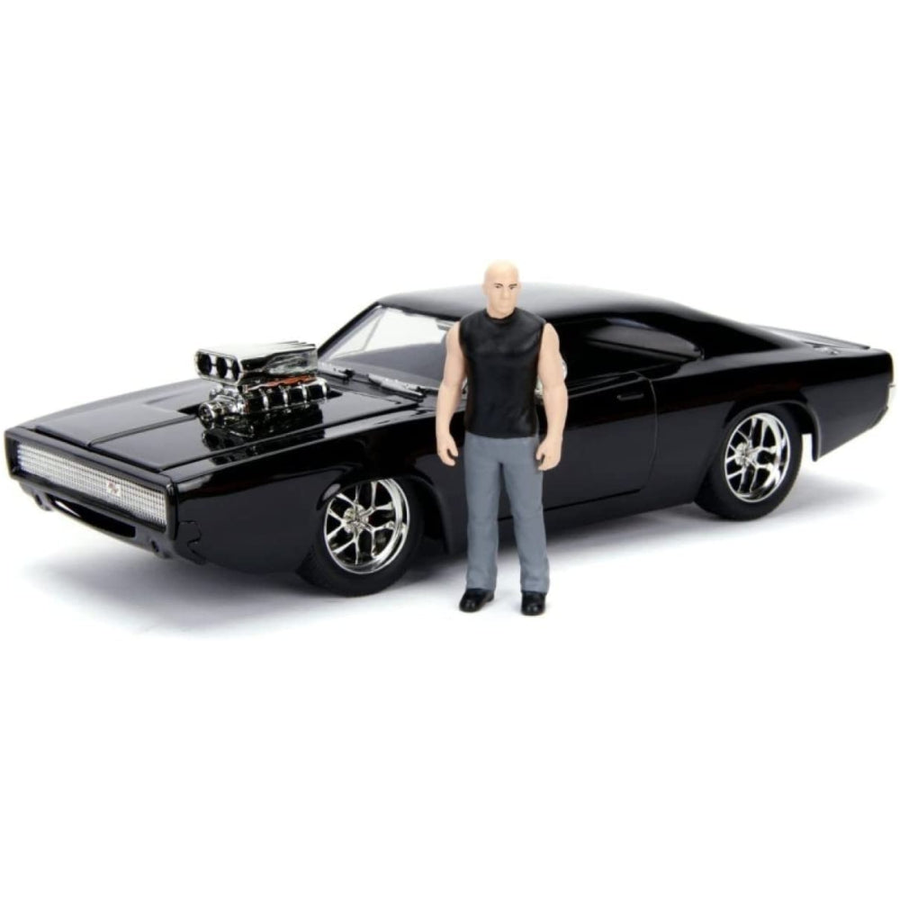 Jada Toys Fast & Furious Dom & Dodge Charger R/T, 1:24 Scale Build n' Collect Die-Cast Model Kit with 2.75" Die-Cast Figure