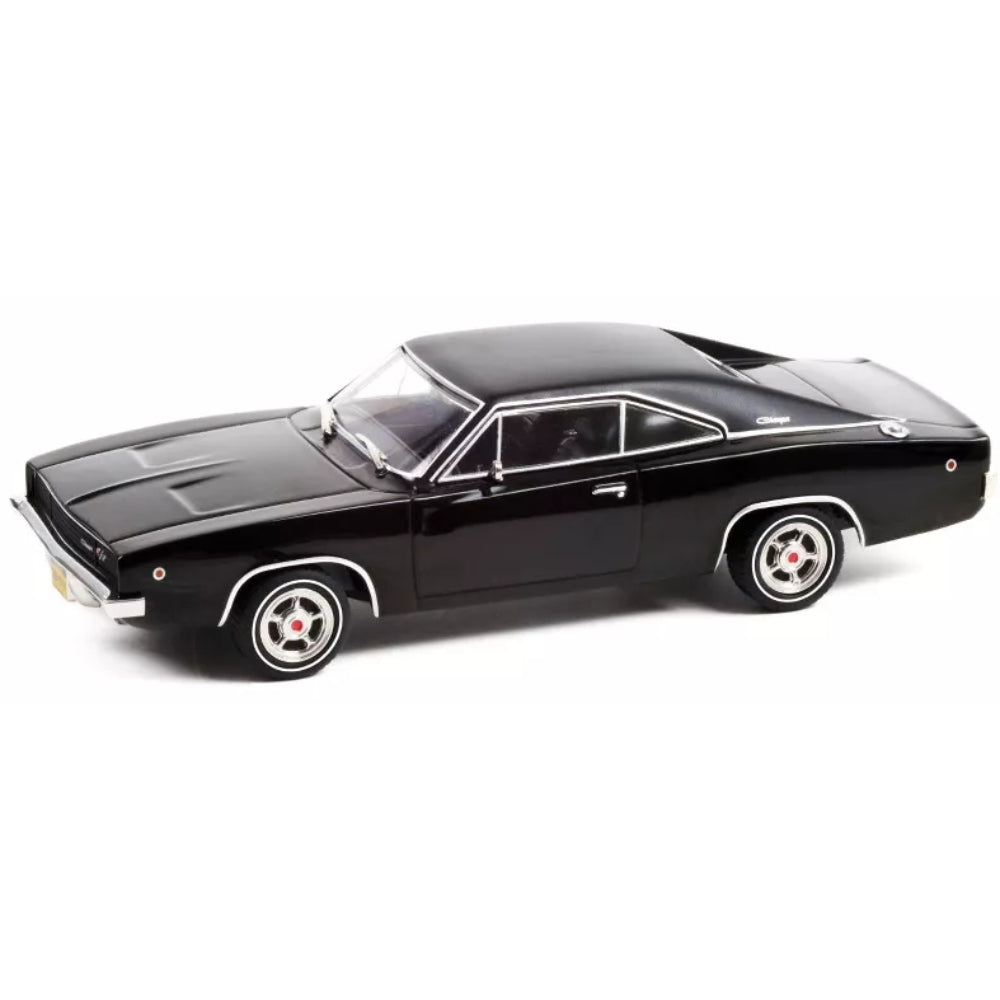 Greenlight 1968 Dodge Charger R/T Black with Black Vinyl Top &quot;John Wick&quot; 1/43 Diecast Model Car