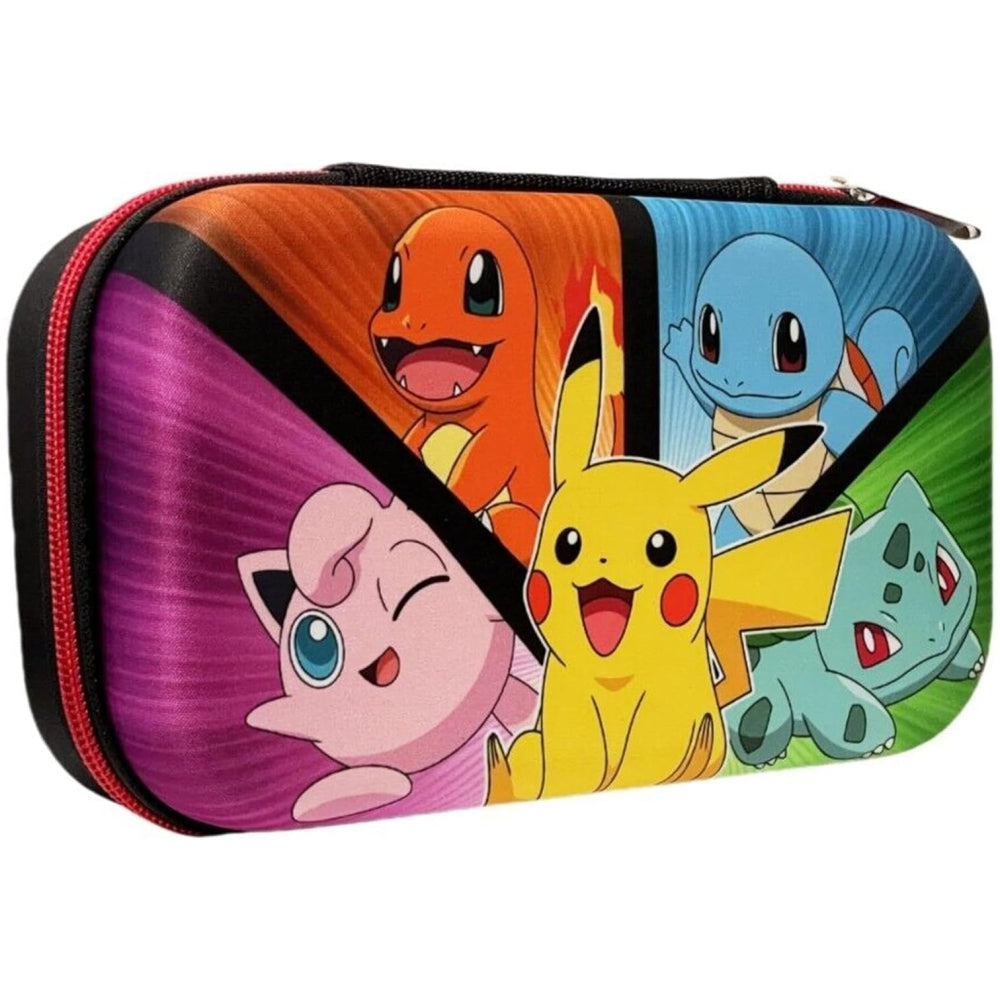 Pokémon Characters Pencil Case with Zipper Closure – Pikachu, Charmander, Squirtle & Bulbasaur Storage Pouch