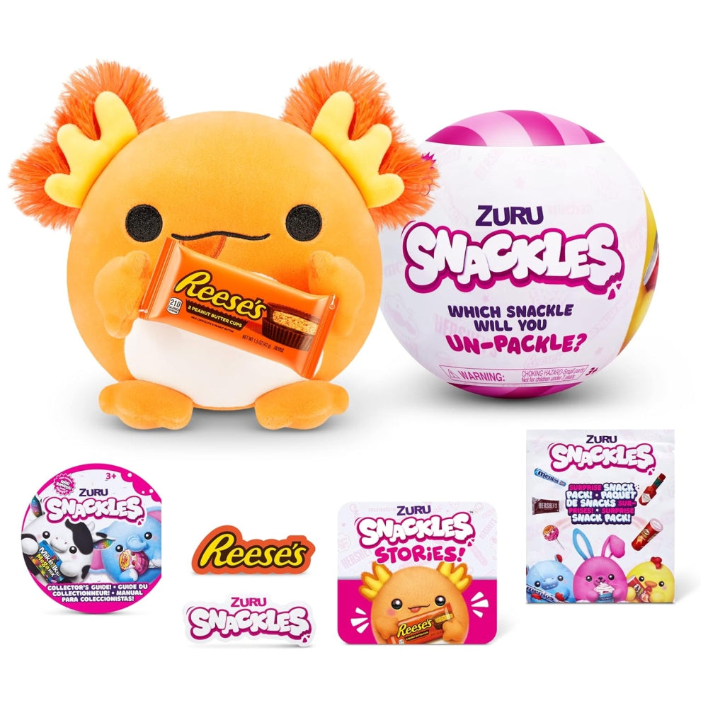 ZURU Snackles Small Plush – 5.5” Snack-Loving Stuffed Animal (Assorted)