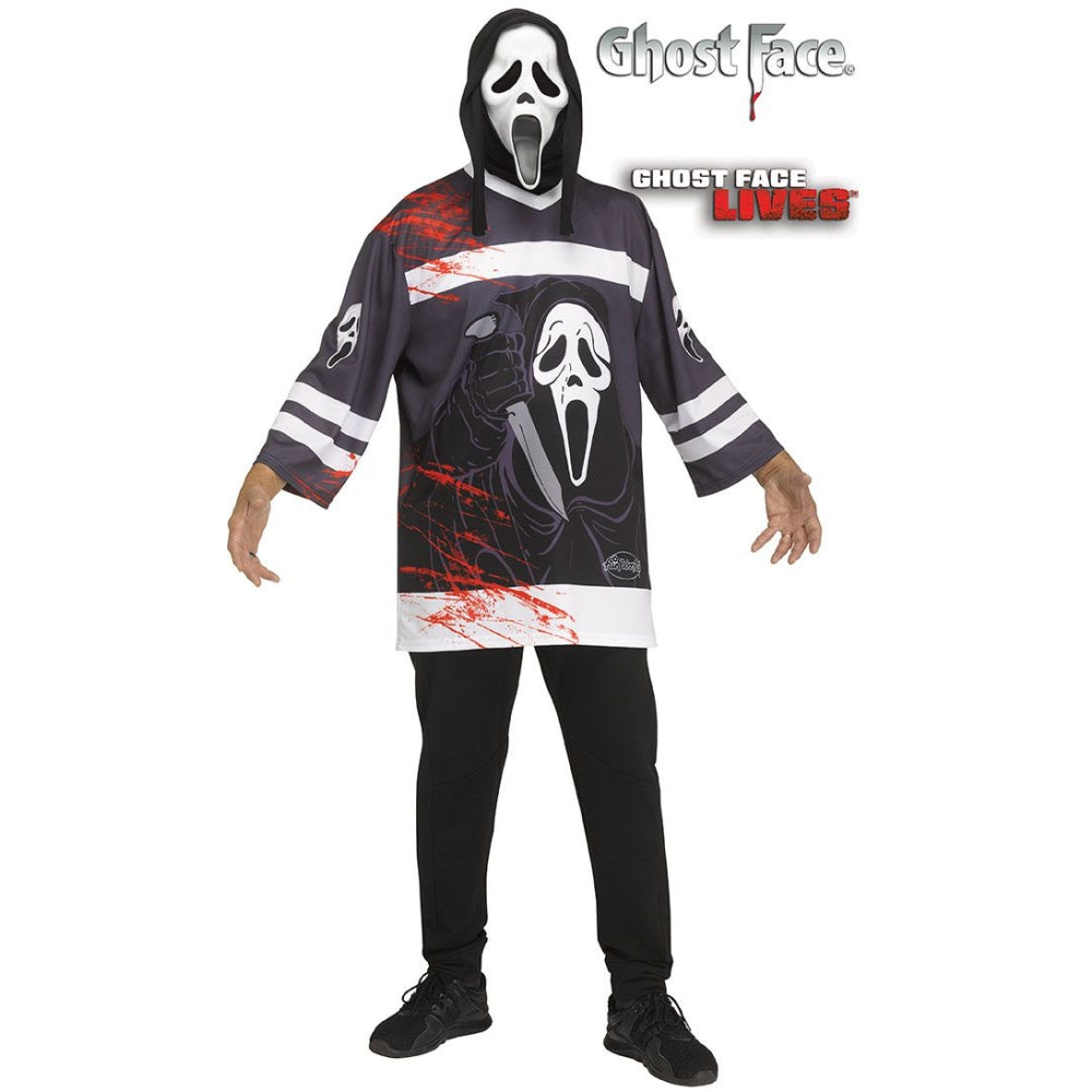 Fun World Ghost Face Horror Jersey & Mask Adult Costume, One Size Fits Most