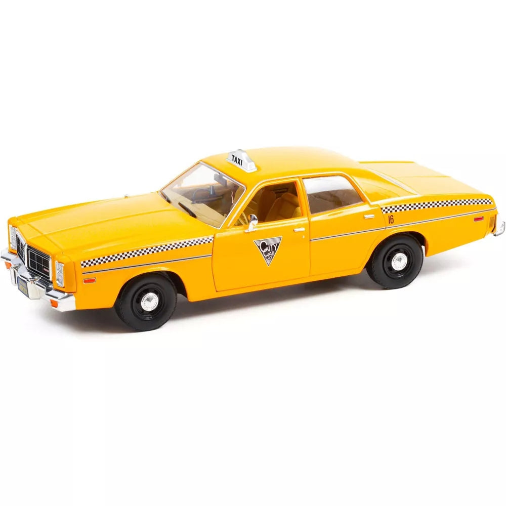 Greenlight 1978 Dodge Monaco Taxi "City Cab Co." Yellow "Rocky III" (1982) Movie 1/18 Diecast Model Car