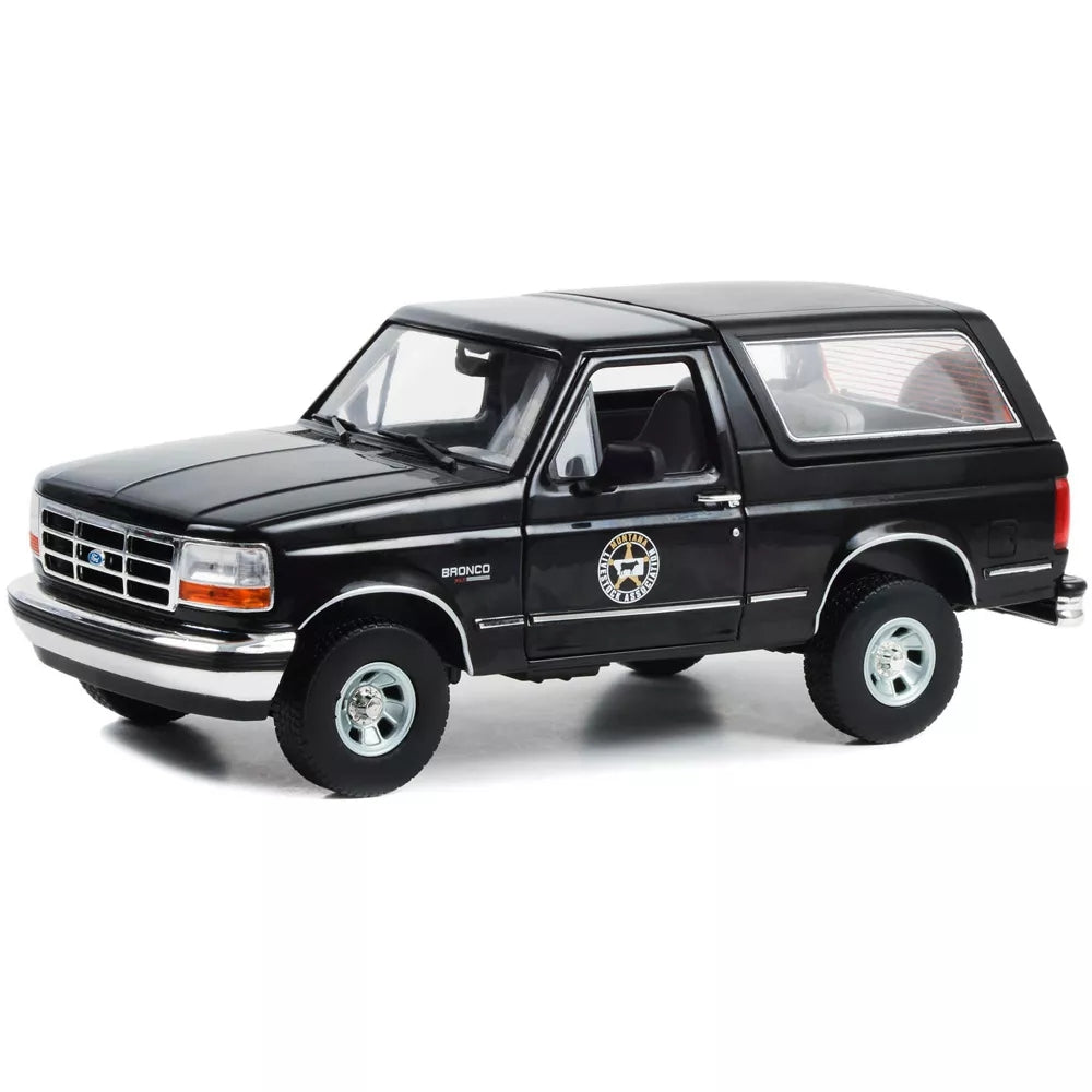 Greenlight 1992 Ford Bronco Black "Montana Livestock Association" "Yellowstone" (2018-Current) TV 1/18 Diecast Model Car