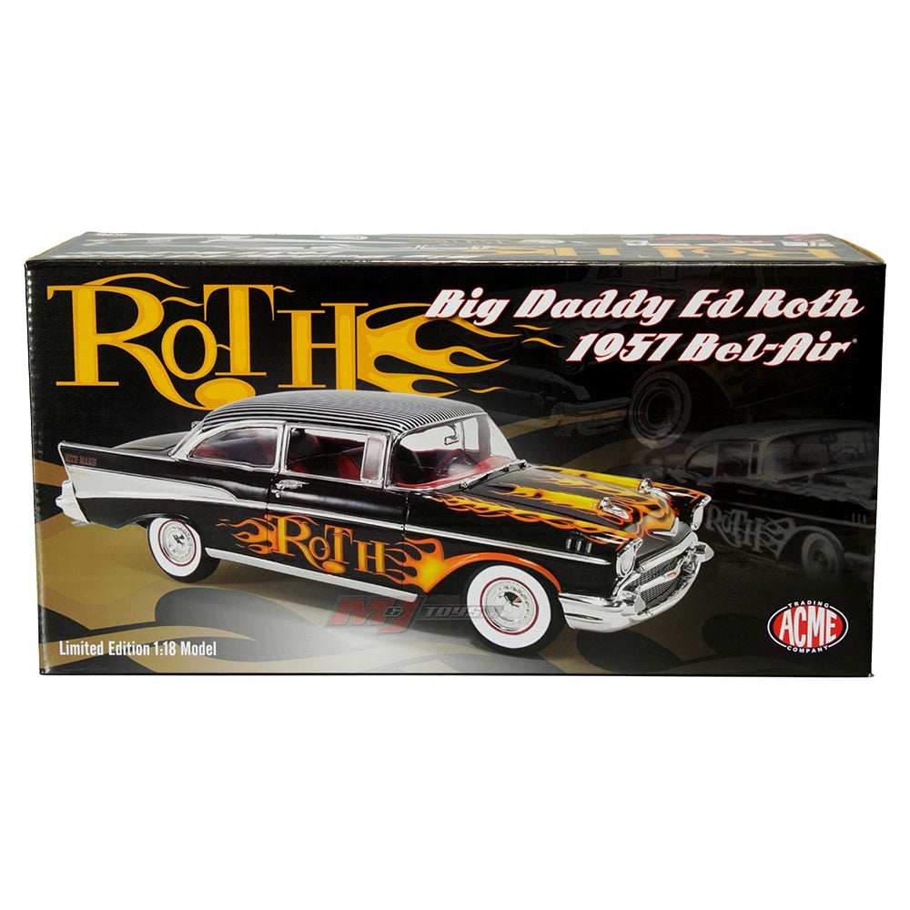 ACME 1:18 1957 Chevrolet Bel Air (Black with Flames)