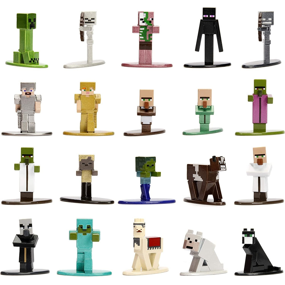Jada Toys Minecraft 20-Pack Wave 1 Nano METALFIGS 1.65" Die - Cast Figures