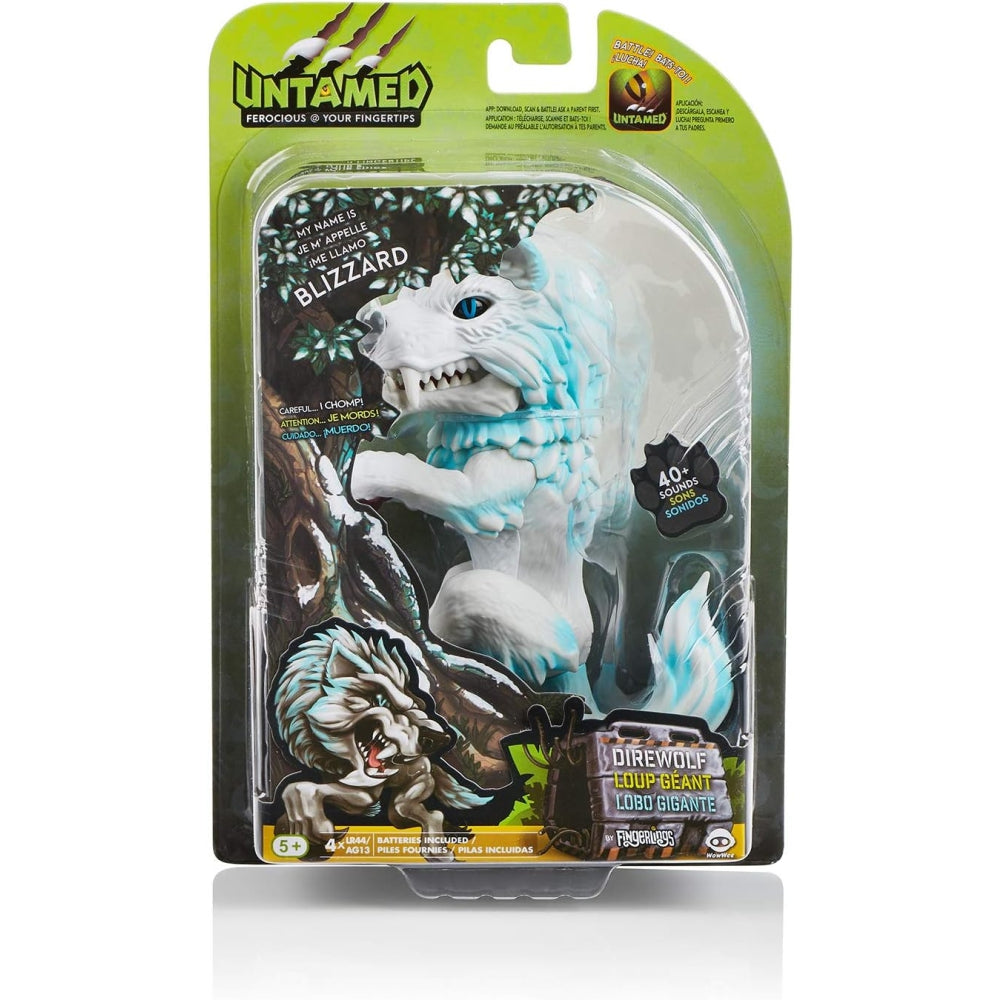 WowWee Untamed Dire Wolf by Fingerlings – Blizzard (White and Blue)