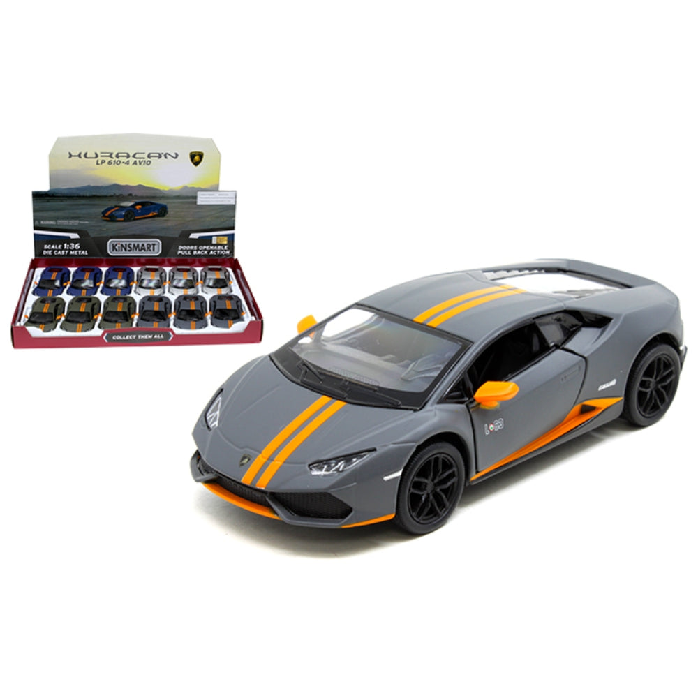 Kinsmart 1:36 Lamborghini Huracan LP610-4 Avid Matt colors 5″ (KT5401D)