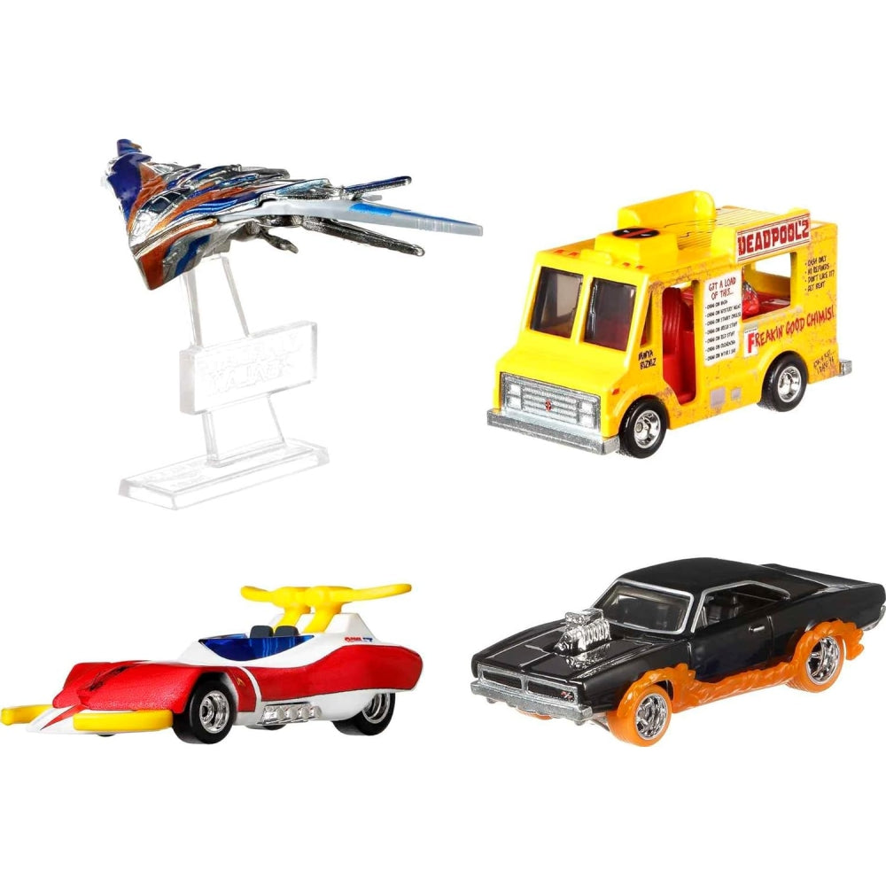 Hot Wheels Marvel Premium 4-Pack of 4 Toy Cars