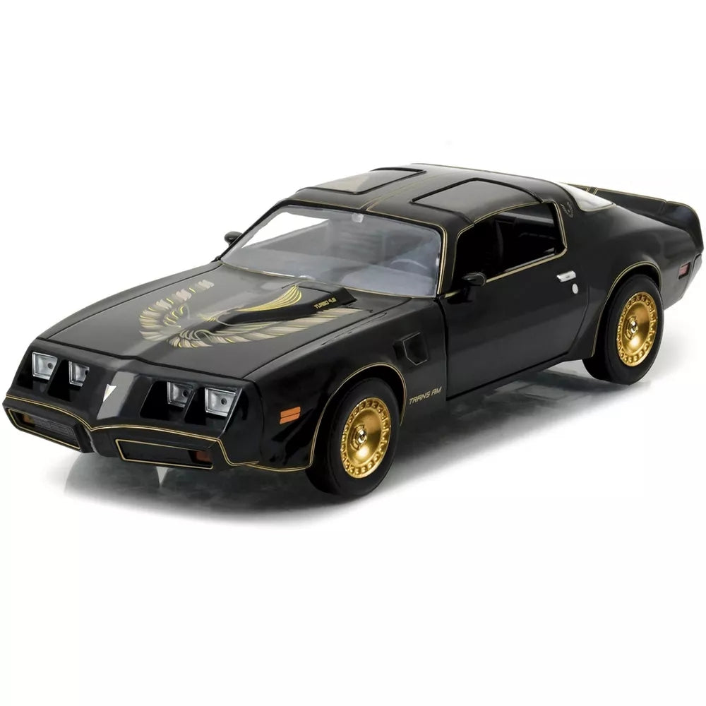 Greenlight 1980 Pontiac Firebird Trans Am T/A Turbo 4.9L Starlite Black w/Golden Eagle Hood & Stripes 1/24 Diecast Model Car
