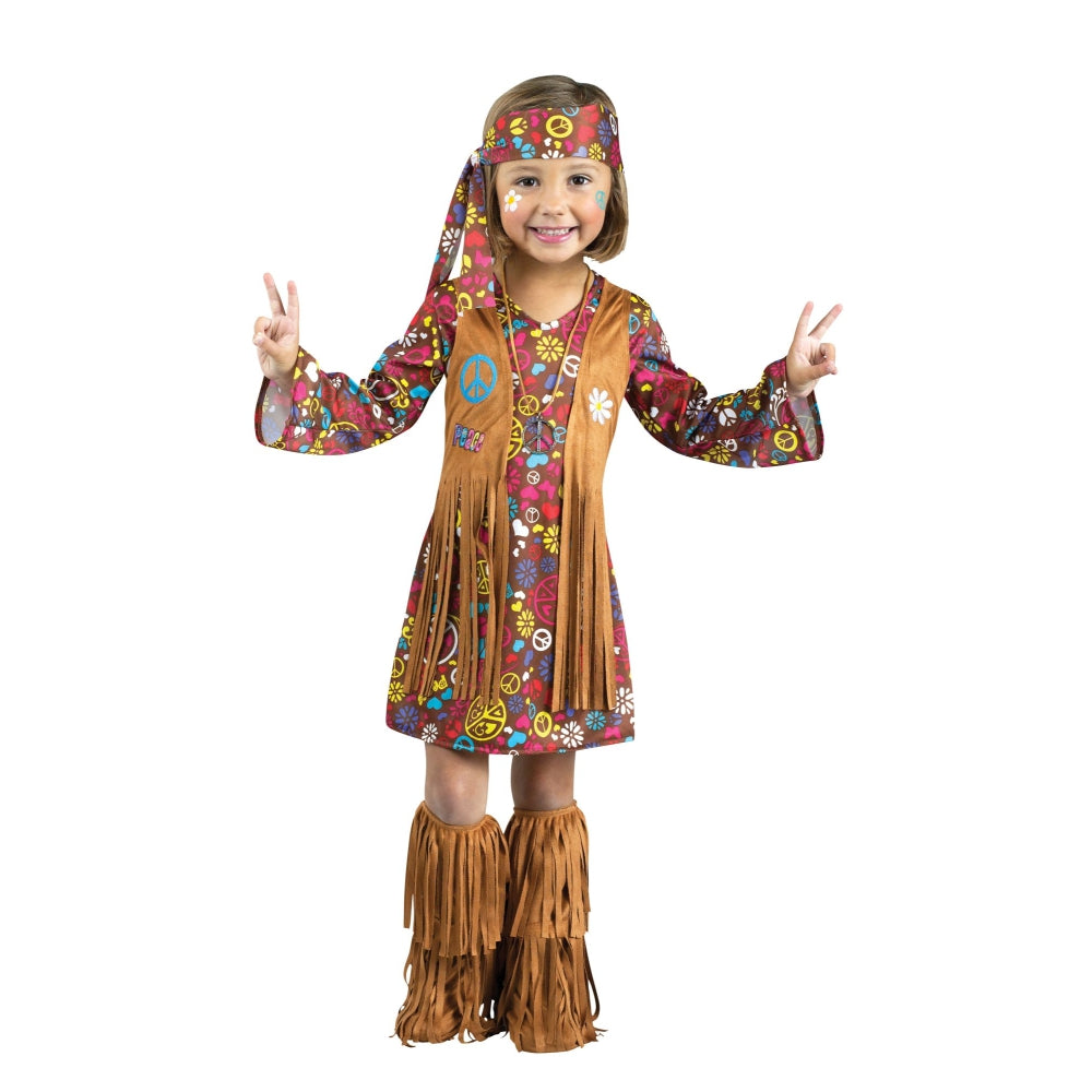 Fun World Peace &amp; Love Hippie Toddler Costume, 3T-4T