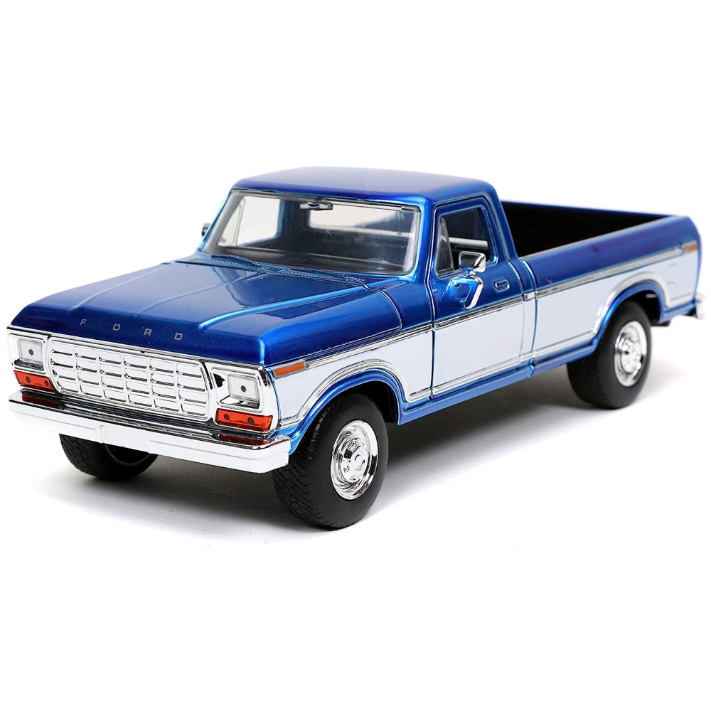 Jada Toys Just Trucks 1:24 1970 Ford F-150 with Rack Die-cast Car Candy Blue