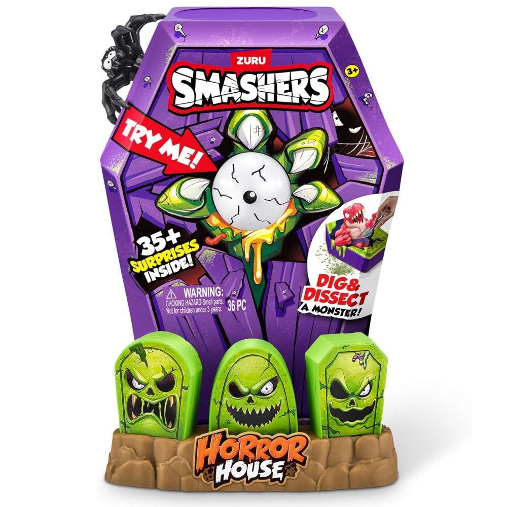 ZURU Smashers Horror House Series 1 (Large) – Mystery Smash & Dig Monster Set with 35+ Surprises (Assorted)