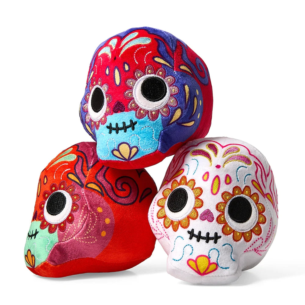 Yummy World Dia De Los Muertos Sugar Skulls Glow-In-The-Dark Plush Set