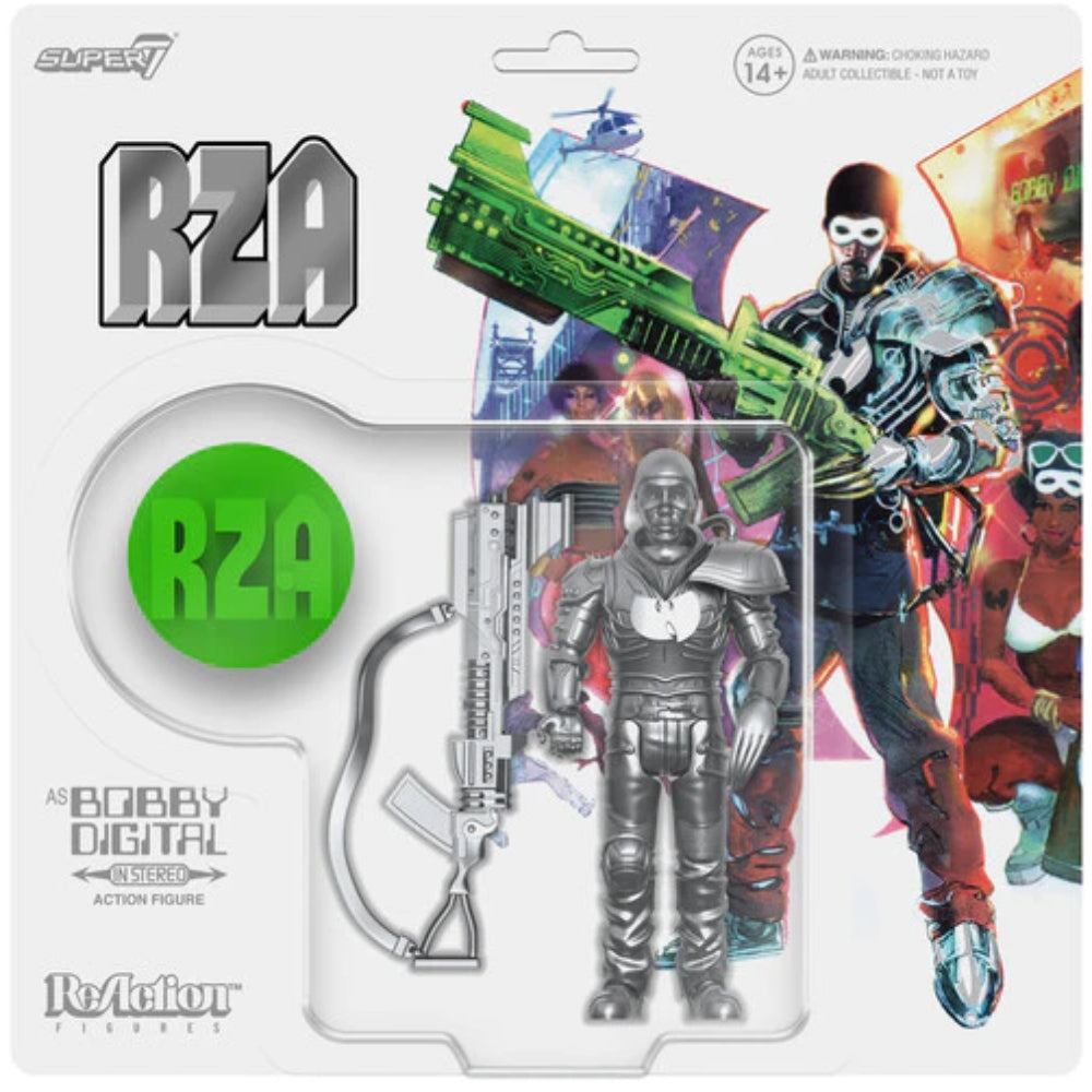 RZA "Bobby Digital - Bobby Digital (Metallic Silver w/ 45 Adaptor) - Wave 3" ReAction Figure