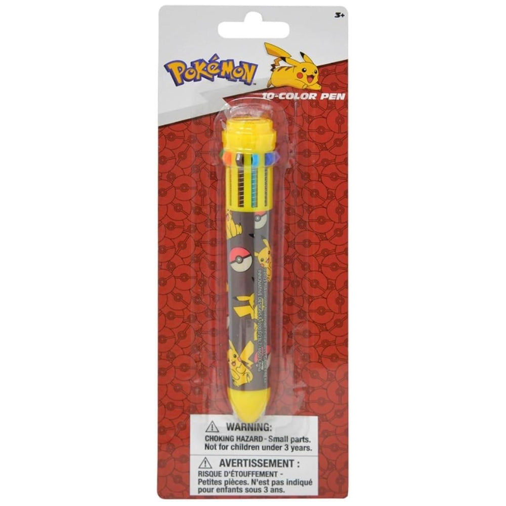 Pokémon Pikachu 10-Color Retractable Pen (10-in-1 Multicolor Click Pen)