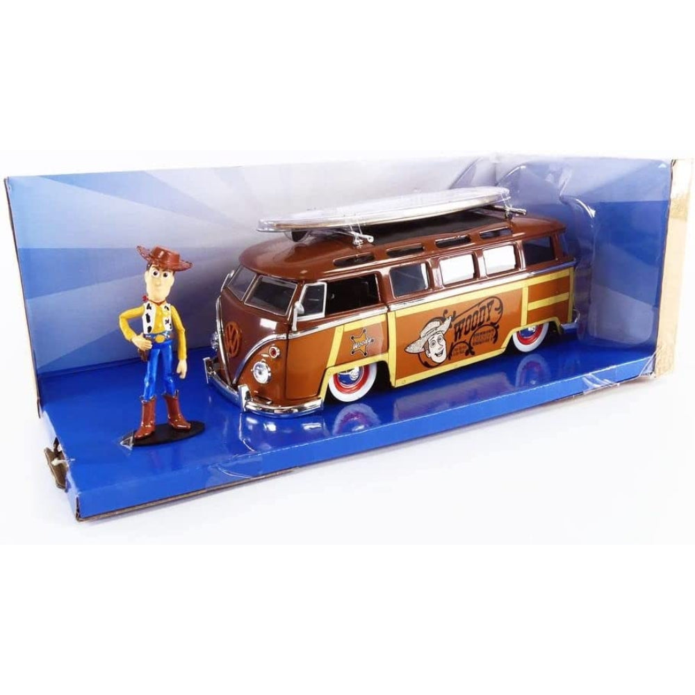 Disney Pixar Toy Story 1:24 Volkswagen T1 Bus Diecast Vehicle & 2.75" Woody Figure