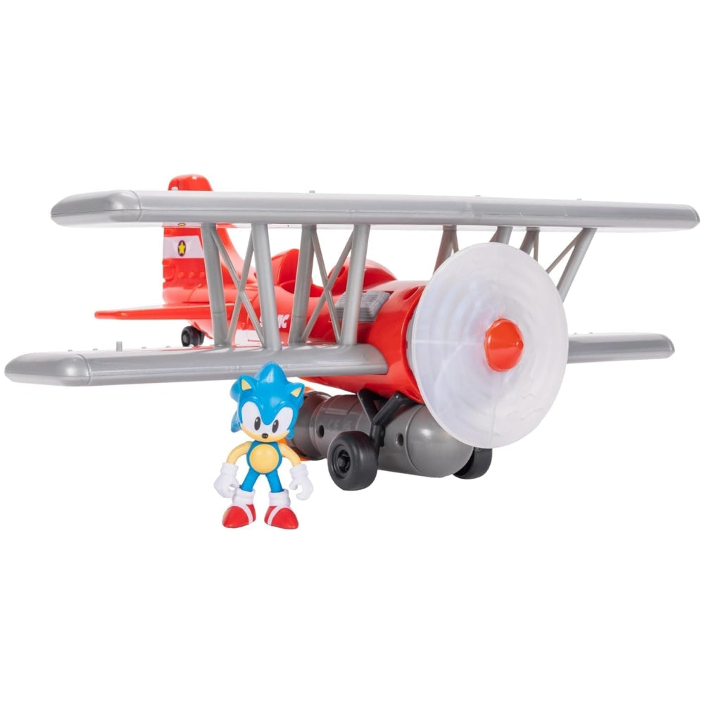 Sonic The Hedgehog Tornado Biplane Playset – Includes 2.5” Sonic Figure, Lights, Sounds & Spinning Propeller