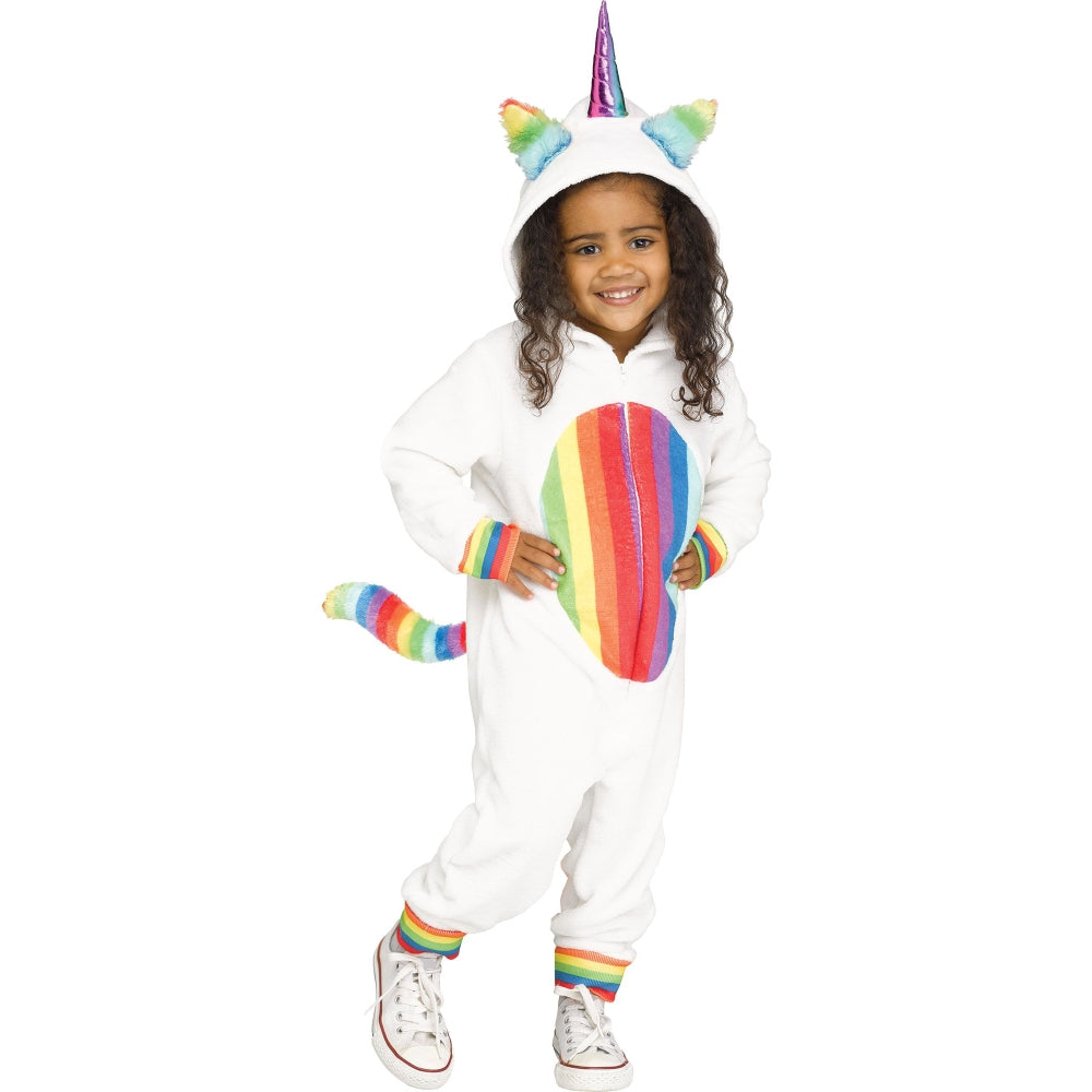 Fun World Toddler Rainbow Unicorn Costume, 3T-4T