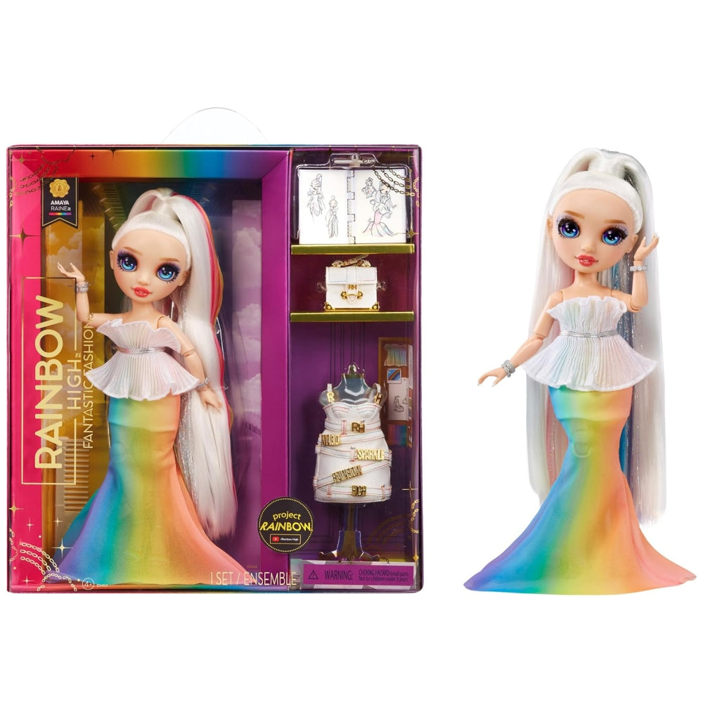 Rainbow High Fantastic Fashion Amaya Raine Doll – 11” Fashion Doll Playset with 2 Outfits & Accessories (Assorted)