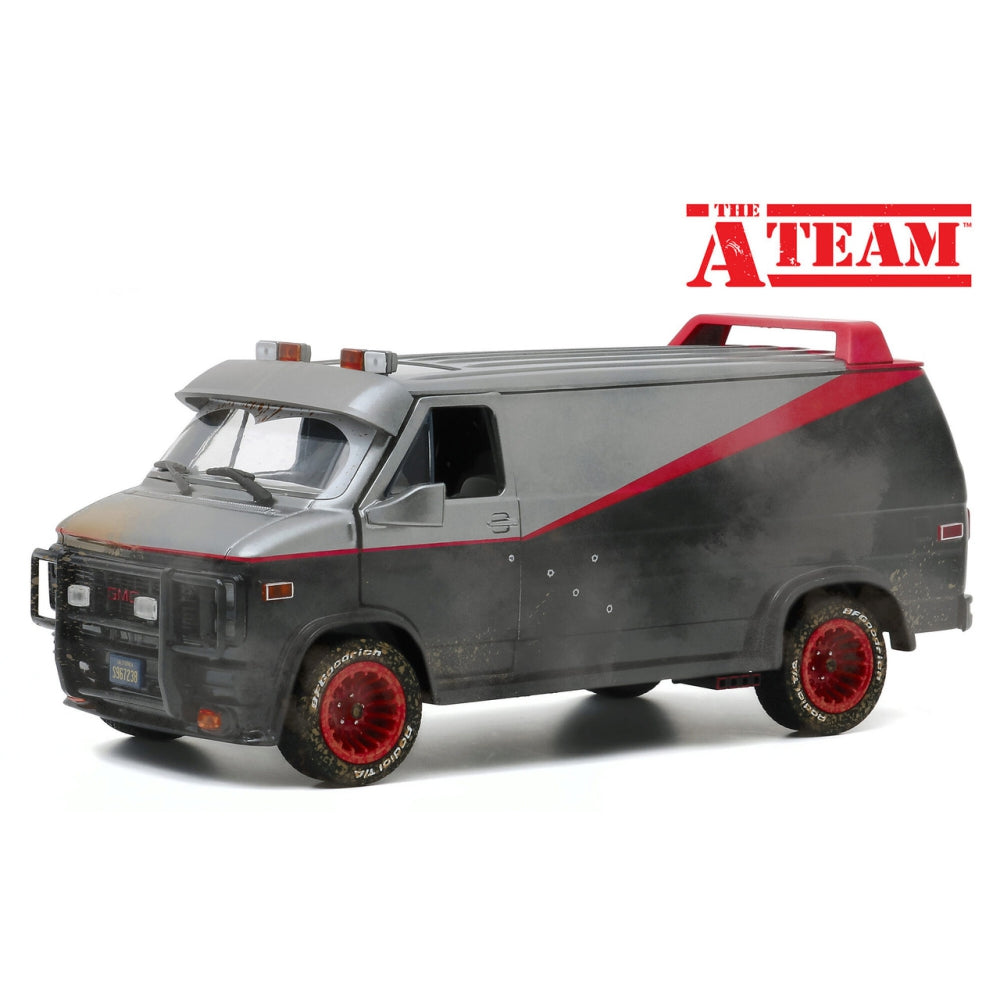 The A-Team Weathered 1983 GMC Vandura with Bullet Holes 1:24 Scale Diecast Replica Model