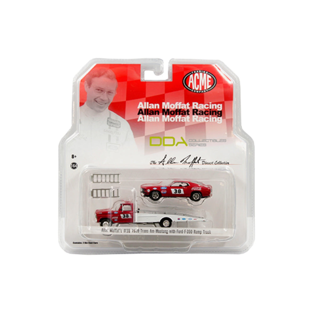ACME 1:64 Allan Moffat Racing #38 1969 Trans Am Mustang with Ford F-350 Ramp Truck (Red)