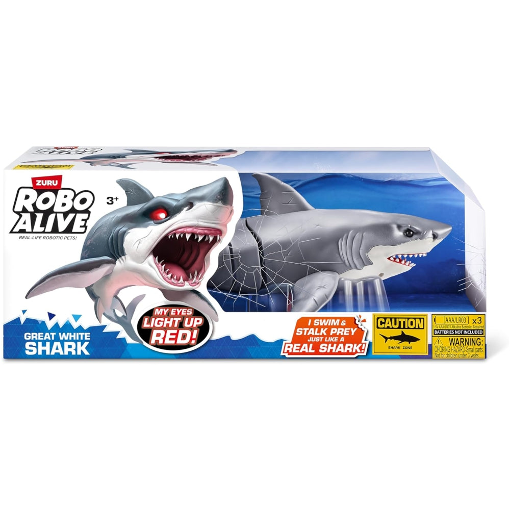 Robo Alive Great White Shark Series 1 â€“ Battery-Powered Robotic Swimming Shark Toy