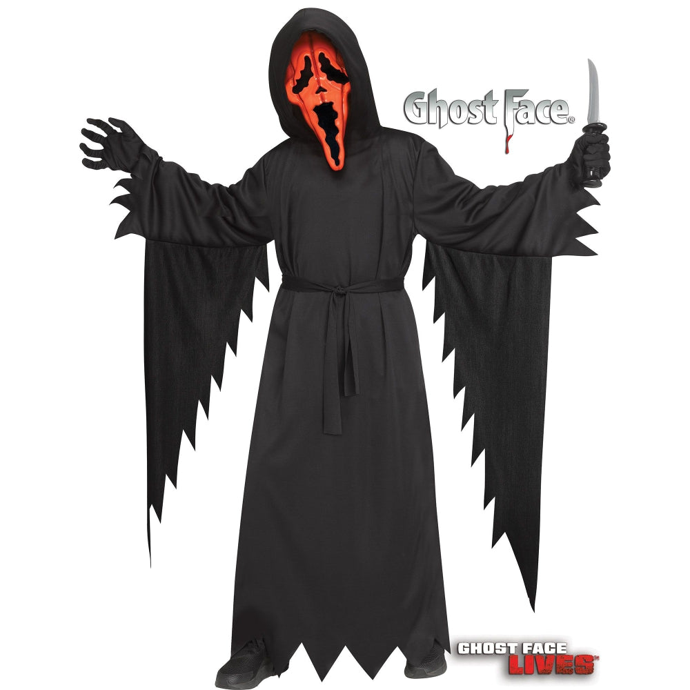 Fun World Pumpkin Ghost Face Adult Costume, One Size Fits Most