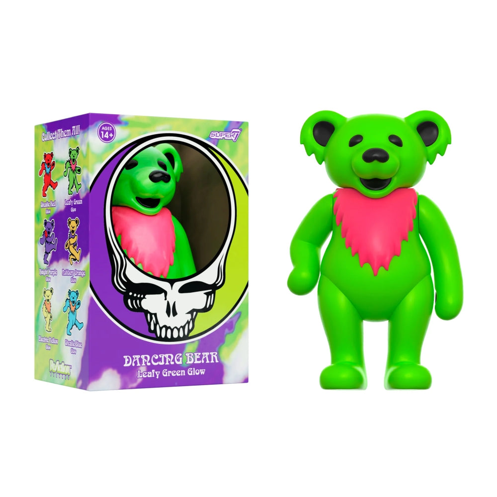 Grateful Dead Reaction Figure Dancing Bear Glow Leafy Green
