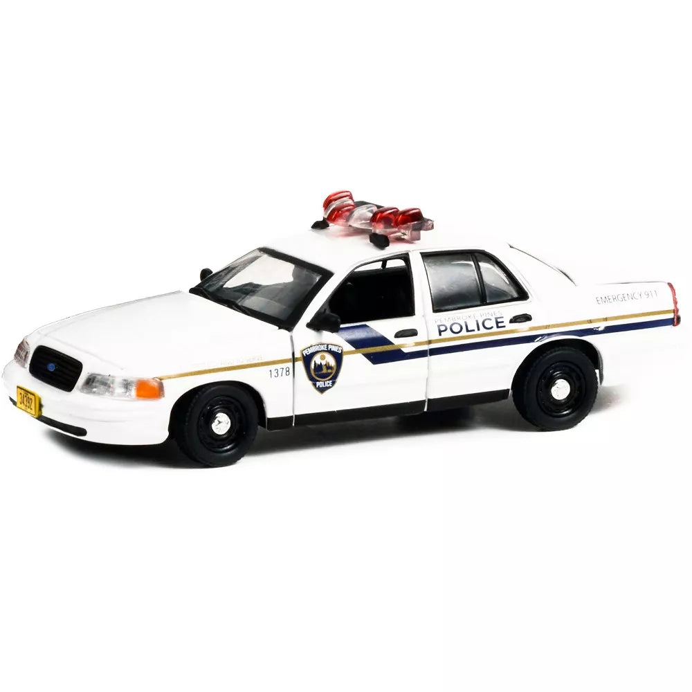 Greenlight 2001 Ford Crown Victoria Police Interceptor White "Pembroke Pines" Dexter 2006-2013 TV Series 1/43 Diecast Model Car