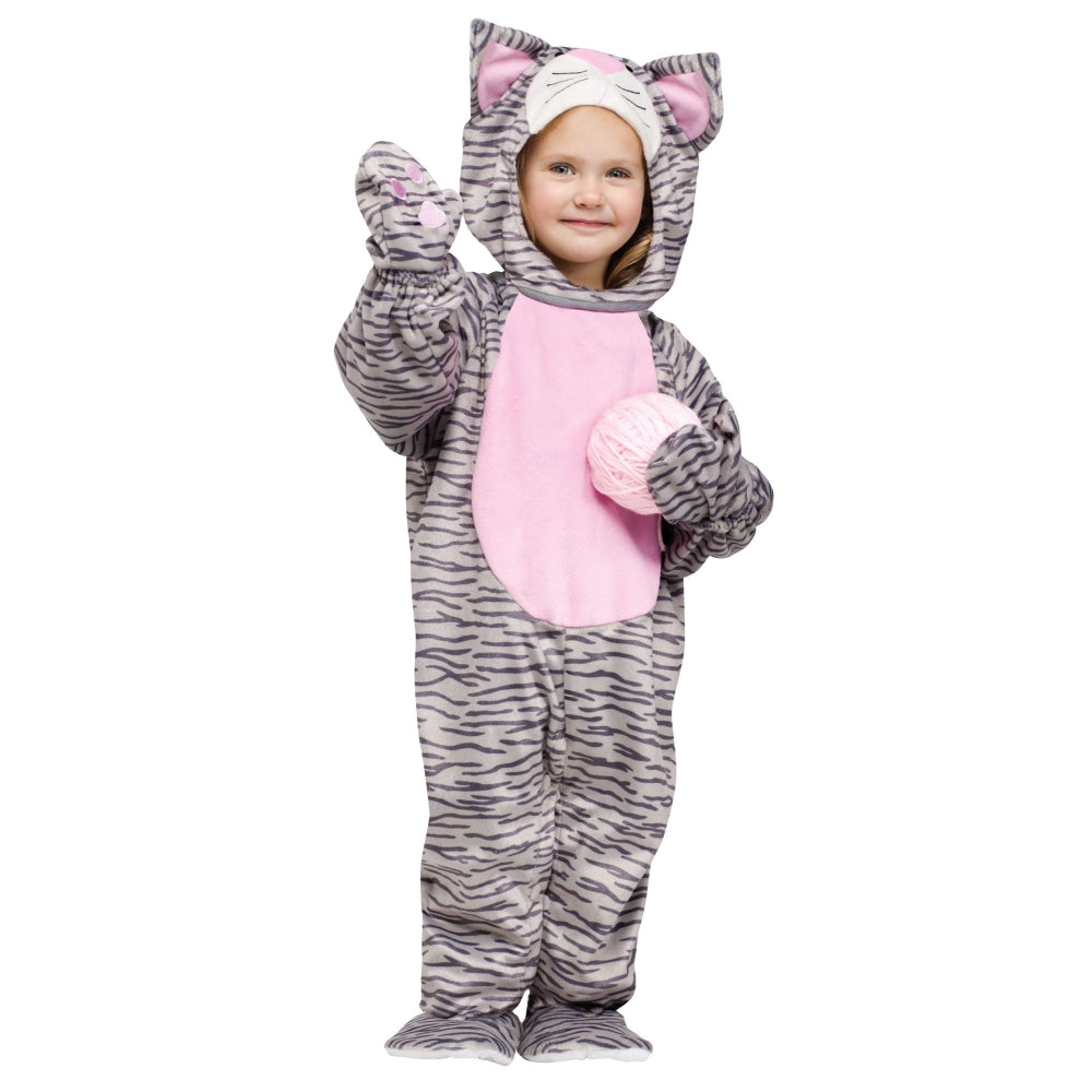 Fun World Toddler Striped Gray Kitten Costume, 3T-4T